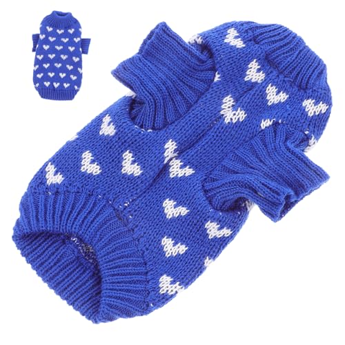 JOINPAYA Hundepullover mit Herzmuster Strickpullover für Kleine Hunde Bequeme und Warme Hundekleidung für Winter Maschinenwaschbar und Langlebig für Modebewusste Haustiere S von JOINPAYA