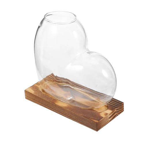 JOINPAYA Hydroponische Glasvase Holzbasis -glasvase Für Innenpflanzen Wasserverbreitungsstation Terrariumglasbehälter Für Desktop Oder Fensteranzeige JOINPAYA Hydroponische Glasvase Holzbasis -glasvase Für Innenpflanzen Wasserverbreitungsstation Terrariumglasbehälter Für Desktop Oder Fensteranzeige von JOINPAYA