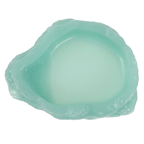 JOINPAYA Im Dunkeln leuchtender Wassernapf Wasser- groß Schüsseln klein Terrarium wasserschale Terrarium Wassernapf Heimtierbedarf Futterbehälter für Schildkröten Harz Light Green von JOINPAYA