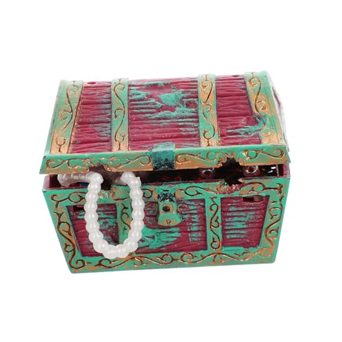 JOINPAYA Kasten Aquariendekoration Dekorationen Fisch Bausatz Aquarium-Schatz- Aquarium-Schatz-Ornament Schmuck Aquarium-Schatz-versorgung Aquarium Schatzkiste Rot Harz Und Kunststoff von JOINPAYA