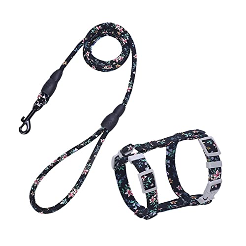 JOINPAYA Katzen Geschirr mit Leine Verstellbares und Bequemes Baumwoll Harness für Haustiere für Zuhause und Outdoor Schwarz JOINPAYA Katzen Geschirr mit Leine Verstellbares und Bequemes Baumwoll Harness für Haustiere für Zuhause und Outdoor Schwarz von JOINPAYA