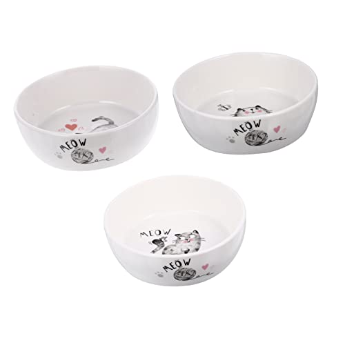 JOINPAYA Katzenfütterungsschale für Haustier groß Schüssel Katzengericht klein katzennäpfe pet Bowl näpfe Katzen cat Bowls katzenschälchen Hundegeschirr dekorativer Katzennapf Keramik Weiß von JOINPAYA