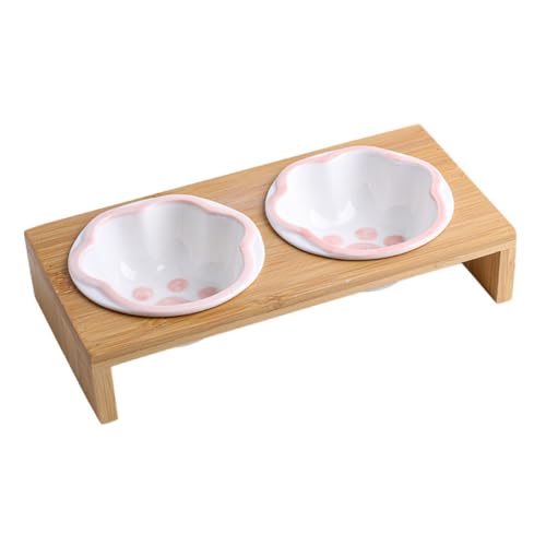 JOINPAYA Keramik Katzenfutternapf mit Bambusgestell Spülmaschinenfest rutschfest Doppelte Schalen für Futter und Wasser Ergonomisch Erhöht für Katzen und Kätzchen Langlebig und Leicht zu JOINPAYA Keramik Katzenfutternapf mit Bambusgestell Spülmaschinenfest rutschfest Doppelte Schalen für Futter und Wasser Ergonomisch Erhöht für Katzen und Kätzchen Langlebig und Leicht zu von JOINPAYA
