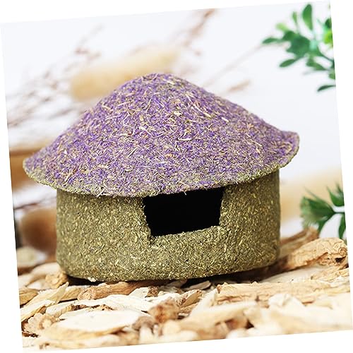JOINPAYA Kleintier Versteck Haus mit Essbarem Molarkauspielzeug und Futterbecken Kleines Haustier Unterschlupf für Hamster Meerschweinchen Igel Tragbares Hideaway für Spiel und Ruhe von JOINPAYA