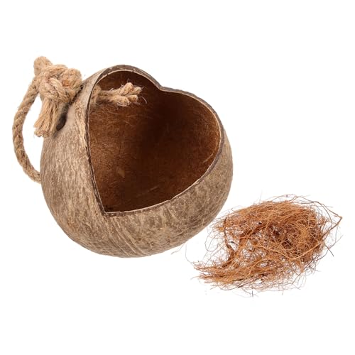 JOINPAYA Kokosnussschale Vogelhaus für Papageien Hängendes Nest für Sittiche Kanarienvögel und Kleine Vögel Langlebiges mit Aufhängeschlaufe für und Außenbereich von JOINPAYA