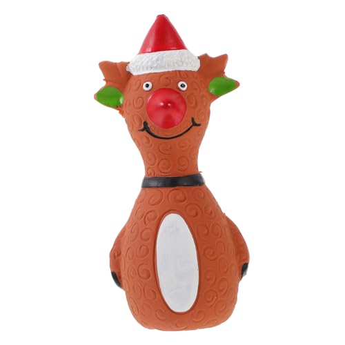 JOINPAYA Latex Hundespielzeug Weihnachten mit Quietschefunktion Beißspielzeug für Welpen Sicherer Kauspielzeug für Outdoor Training Langlebiges Haustierzubehör Hellbraun JOINPAYA Latex Hundespielzeug Weihnachten mit Quietschefunktion Beißspielzeug für Welpen Sicherer Kauspielzeug für Outdoor Training Langlebiges Haustierzubehör Hellbraun von JOINPAYA