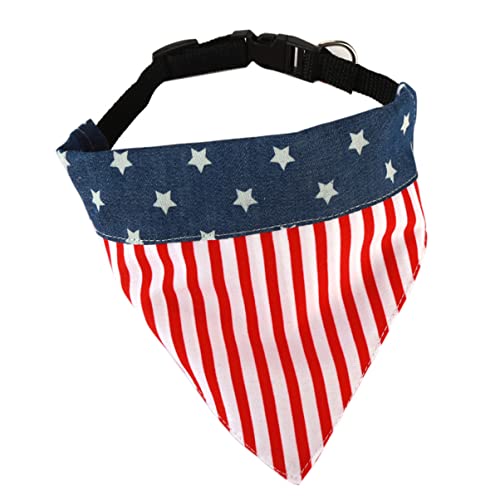 JOINPAYA Multifunktionales Halsband Für Haustiere Dreieckiges Baumwoll Hundetuch Im Amerikanischen Flaggenmuster S Für Welpen Modisches Accessoire von JOINPAYA
