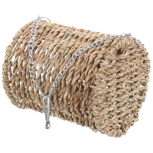 JOINPAYA Natürlicher Hamster Strohwoven Tunnel Hängematte Nest Langlebige Hängematte für Zwerghamster und Kleintiere als Schlafplatz und Dekoratives Element von JOINPAYA