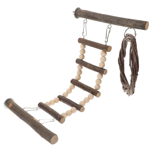 JOINPAYA Parrot Perch Kletterleiter Spielzeug Für Wellensittiche Holzleiter Für Training Und Für Kleine Mittelgroße Vögel Fördert Aktivität Und Spielspaß von JOINPAYA