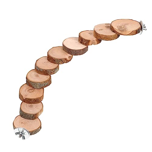 JOINPAYA Hamster Holzleiter Vogelspielzeug Papagei Sittichkäfigzubehör Bissfestes Spielzeug Für Hamster Und Vögel Mit Befestigungsschrauben von JOINPAYA