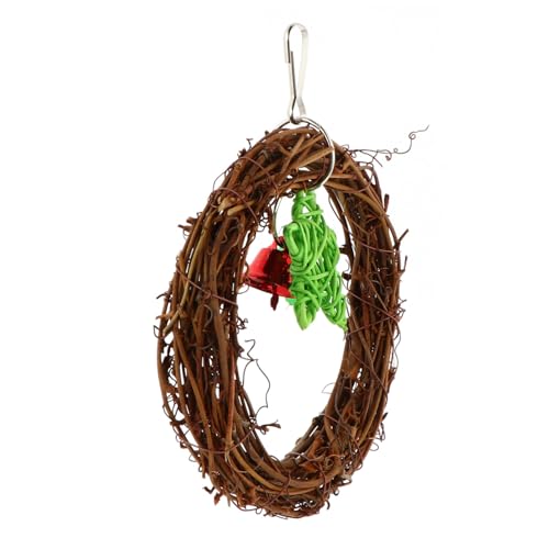 JOINPAYA Papageien -Ring -Ringschwung Nahrungssuche Papagei Kauspielzeug Spielzeugvogel naturvibes kanarienvogel Liebesvogel Fink Papageienschaukel Papageikautkau -Schwungspielzeug Rattan von JOINPAYA