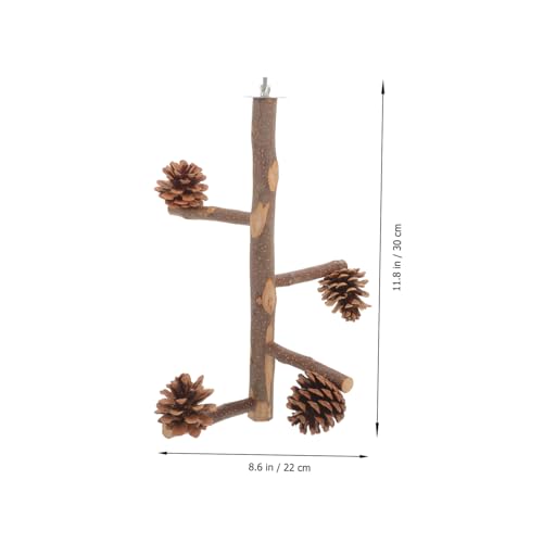 JOINPAYA Parakeet Holz Sitzstange mit Kiefernzapfen Vogel Kletterbaum und Ruheplatz Stabiles Holzspielzeug für Käfig Einfach zu Montieren Geeignet für Wellensittiche und Kleine Vögel JOINPAYA Parakeet Holz Sitzstange mit Kiefernzapfen Vogel Kletterbaum und Ruheplatz Stabiles Holzspielzeug für Käfig Einfach zu Montieren Geeignet für Wellensittiche und Kleine Vögel von JOINPAYA