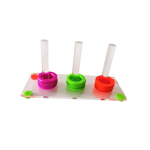 JOINPAYA Parrot Ring Toss Lernspielzeug für Kleine Vögel Interaktives Trainingsspielzeug mit Bunten Ringen Pädagogisch Geeignet für Wellensittiche und Papageien Zufällige Zufällige Farbe von JOINPAYA
