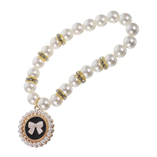 JOINPAYA Pet Halskette Mit Perlen Für Hunde Und Katzen Verstellbarer Hundehalsband Mit Knochenanhänger Katzen Und Hundefutter Für Kleine Und Mittelgroße Tiere von JOINPAYA