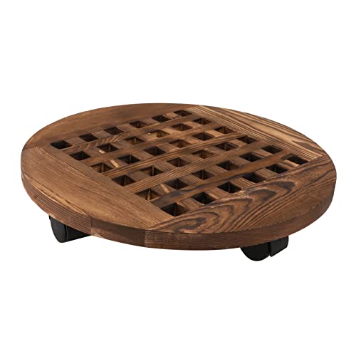 JOINPAYA Pflanztöpfe aus Holz Tablett Topfständer drinnen Anlage Einzelpflanzenständer Indoor groß schubkarre Basis für Blumentöpfe Rad-Blumentopf-Tablett hölzern Brown JOINPAYA Pflanztöpfe aus Holz Tablett Topfständer drinnen Anlage Einzelpflanzenständer Indoor groß schubkarre Basis für Blumentöpfe Rad-Blumentopf-Tablett hölzern Brown von JOINPAYA