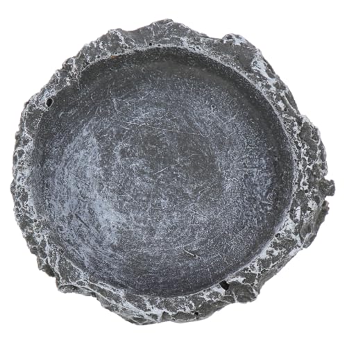 JOINPAYA Reptilien Futter und Wassernapf aus Robustem Material mit Natürlicher Steinoptik Multifunktionaler Futterspender für Schildkröten und Schlangen Kleiner Terrariennapf für Sicheres von JOINPAYA