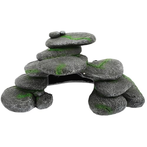 JOINPAYA Reptilien schutzresidenz aus Hochwertigem Harz Schildkröten kletterplattform mit Realistischem Kieselstein Design Vielseitige Versteck Ruhezone für Aquarium Terrarium von JOINPAYA
