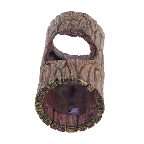 JOINPAYA Resin Amphibien Versteck mit Saugnapf Realistische Baumrindenhöhle als Gecko und Eidechsen Versteck Sicheres Terrarium Ornament für Reptilien Frosch und Aquarien Deko von JOINPAYA