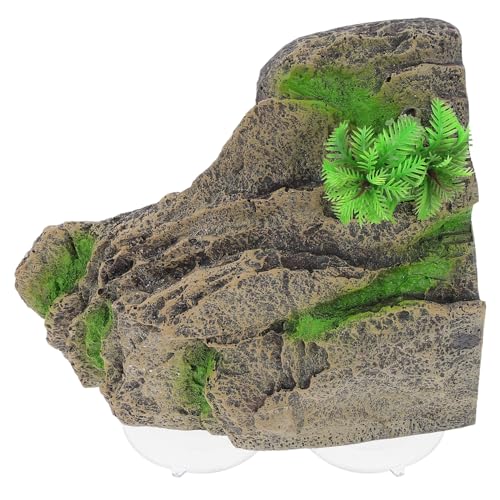 JOINPAYA Resin Schildkröten Kletterplattform mit Saugnapf Naturnahe Aquarium Dekoration für Reptilien wasserdichte Ruhe Sonnenplatz als Terrarienversteck und Kletterhilfe von JOINPAYA