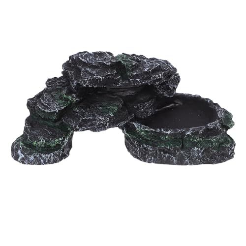 JOINPAYA Resin Schildkröten Sonnenplattform für Aquarium mit Natürlichem Felsen Design Langlebig und Multifunktional als Kletter Sonnenplatz für Wasserschildkröten in Terrarien und von JOINPAYA