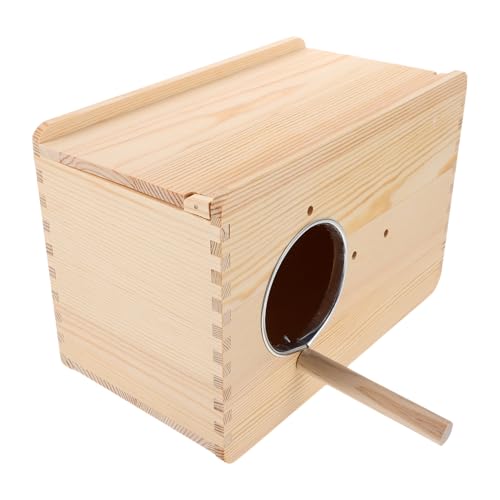 JOINPAYA Robuster Holz Nistkasten für Wellensittiche und Nymphensittiche Hängendes Vogelbruthaus mit Externem Befestigungs-Design Platzsparend Leicht zu Installieren und Reinigen zur Zucht von JOINPAYA