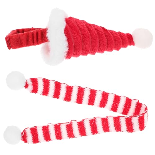 JOINPAYA Rotes Haustier Weihnachtsset mit Mütze und Gestricktem Schal Leicht Atmungsaktiv Bequem für Kleine Tiere Wie Hamster Kaninchen Meerschweinchen Festliche Haustier Dekoration für von JOINPAYA