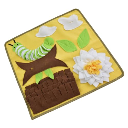 JOINPAYA Schnüffelmatte Hund aus Hochwertigem Polar Fleece Food Hidden Cushion zum Verstecken von Snacks Stresslinderndes Foraging für Welpen und Hunde Gelb Langlebig und Leicht zu von JOINPAYA