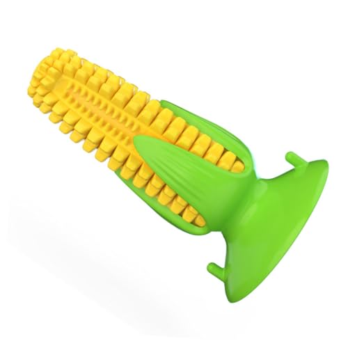 JOINPAYA Spielzeugschleifenstäbchen quietschend Welpen kauen Zahnbürste Mais Zähne Suction Cup saugnäpfe chew Toy Quietschspielzeug für Hunde Hundezahnknirschspielzeug Yellow von JOINPAYA