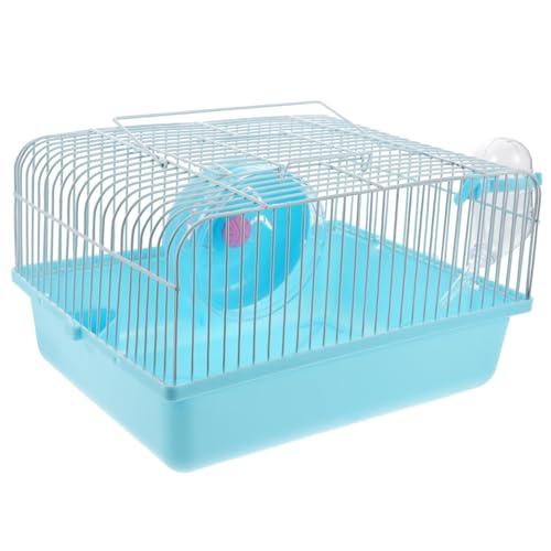 JOINPAYA Tragbarer Kleintierkäfig Hamsterkäfig mit Futterstation Trinkflasche und Laufrad Atmungsaktives Haustierhaus für Hamster Meerschweinchen Rennmäuse und Andere Kleine Nager Stabil von JOINPAYA