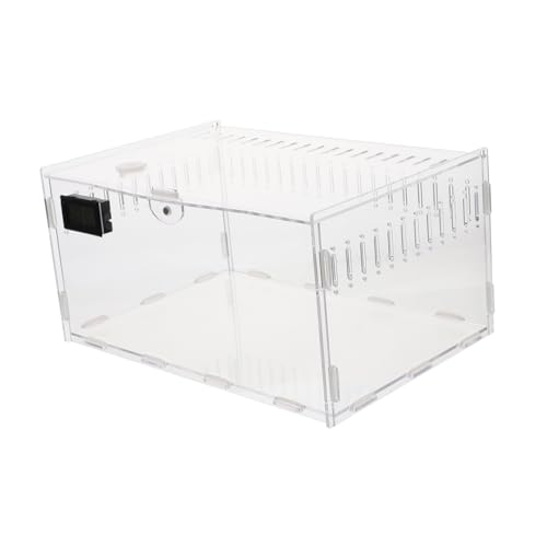 JOINPAYA Transparente Reptilien Fütterungsbox mit Hygrometer für Schlangen Geckos Spinnen und Leicht Tragbar Luftzirkulation für Optimale Tierpflege von JOINPAYA