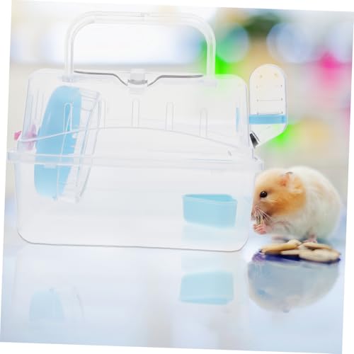 JOINPAYA Transparenter Hamster Transportkäfig aus Robustem Tragbare Meerschweinchen und Ratten Reisebox mit Großzügigem Platzangebot Multifunktional für Unterwegs und Einfache Pflege von JOINPAYA
