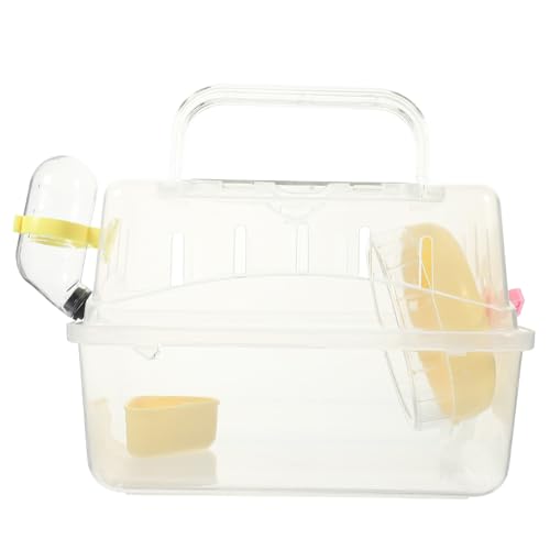 JOINPAYA Transparenter Hamsterkäfig mit Tragegriff Tragbare Transportbox für Kleintiere für Ausflüge Reisen und Babyhamster Sicherer Aufbewahrungsbehälter für Meerschweinchen und Hamster von JOINPAYA