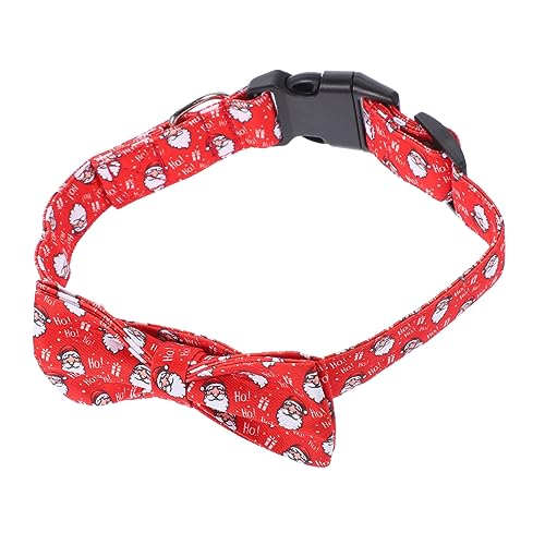 JOINPAYA Verstellbares Haustierhalsband mit Weihnachtsmann Schleife Leichtes Katzen und Hundehalsband Atmungsaktiv für Partys und Festliche Anlässe S von JOINPAYA