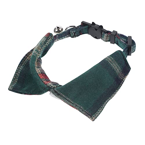 JOINPAYA Verstellbares Katzenhalsband mit Glöckchen Langlebiges Material Kariert in Weihnachtsgrün Dekoratives Halsband für Kätzchen und Tägliches Tragen bei Feiertagen und Partys von JOINPAYA
