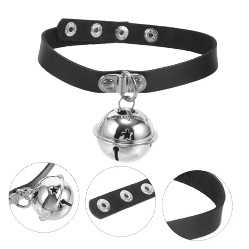 JOINPAYA Verstellbares Punk Hundehalsband mit Glocke PU Kleines Katzenhalsband Atmungsaktiv Modisch Bequem Geeignet für Haustiere Tragbar Individuelles Accessoire von JOINPAYA