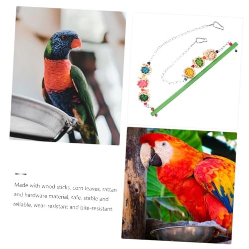 JOINPAYA Vogelspielzeug Holz Schaukel für Papageien und Langlebig Bunte Vogel Sitzstange Zubehör für Vogelkäfig Einfach zu Montieren von JOINPAYA