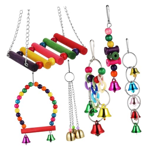 JOINPAYA Vogelspielzeug Teilig mit Schaukel Hängematte Windspiel Langlebiger Holz Metall Parrot Perch Stand für Käfigvögel Interaktives Spiel Einfache Befestigung Am Vogelkäfig JOINPAYA Vogelspielzeug Teilig mit Schaukel Hängematte Windspiel Langlebiger Holz Metall Parrot Perch Stand für Käfigvögel Interaktives Spiel Einfache Befestigung Am Vogelkäfig von JOINPAYA