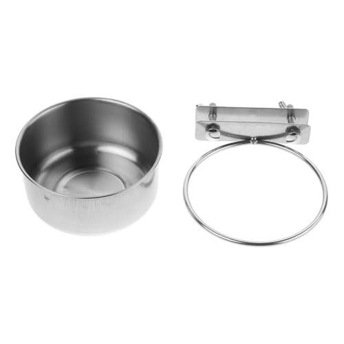 JOINPAYA Wandmontierter Hundenapf Hängender Hundefutterautomat Zubehör Für Hundekisten Welpenwasserschale Wand Montierte Haustierfutterhäuschen Hündchen Schüssel Silver Rostfreier Stahl von JOINPAYA