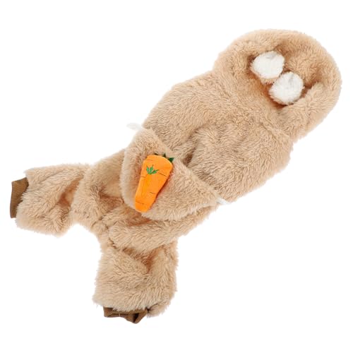 JOINPAYA Warmer Hundemantel mit Kapuze Winddicht und Fleecegefüttert Brauner Cartoon Karotten Overall für Kleine bis Mittelgroße Hunde XL Winterkleidung für Haustiere Komfortabel und von JOINPAYA