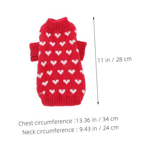 JOINPAYA Warmer Hundepullover mit Herzmotiv Gestrickt Anliegend Rundhalsausschnitt Kleine und Mittelgroße Hunde Modischer Haustier Winterpullover Valentinstag Design Rot JOINPAYA Warmer Hundepullover mit Herzmotiv Gestrickt Anliegend Rundhalsausschnitt Kleine und Mittelgroße Hunde Modischer Haustier Winterpullover Valentinstag Design Rot von JOINPAYA
