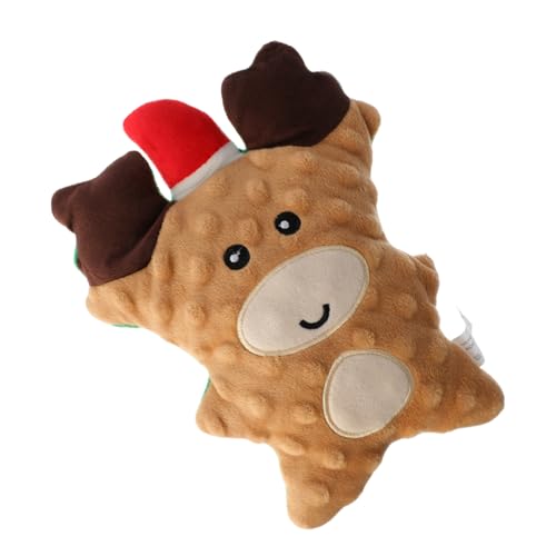 JOINPAYA Weihnachtliches Plüsch-kauspielzeug Rentier-Gingerbread Interaktives Hundespielzeug mit Quietscher Zahnfreundlich für Welpen und Kleine Hunde Festliche Haustierunterhaltung und von JOINPAYA