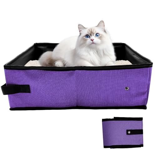 Faltbare Reise-Katzentoilette für Katzen, wasserdicht, tragbar, Reise- und Camping-Katzenzubehör, 40 x 30 x 10 cm, Violett Faltbare Reise-Katzentoilette für Katzen, wasserdicht, tragbar, Reise- und Camping-Katzenzubehör, 40 x 30 x 10 cm, Violett von JOLL JOLL