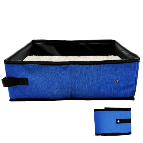 Faltbare Reise-Katzentoilette für Katzen, wasserdicht, tragbar, faltbar, 40 x 30 x 10 cm, Reise- und Camping-Katzenzubehör, Blau Faltbare Reise-Katzentoilette für Katzen, wasserdicht, tragbar, faltbar, 40 x 30 x 10 cm, Reise- und Camping-Katzenzubehör, Blau von JOLL JOLL