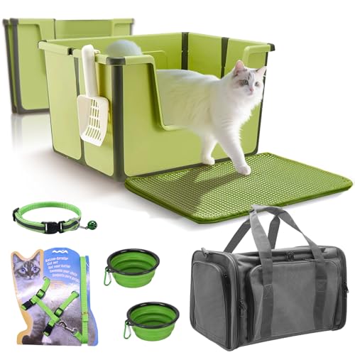 Faltbare große Katzentoilette in XL-Größe, 8-teiliges Zubehör im Starter-Set für Katzen, Katzentoilette, Haustier-Tragetasche und mehr Gegenstände, praktisch für alle Lebensphasen, Haustiere, drinnen Faltbare große Katzentoilette in XL-Größe, 8-teiliges Zubehör im Starter-Set für Katzen, Katzentoilette, Haustier-Tragetasche und mehr Gegenstände, praktisch für alle Lebensphasen, Haustiere, drinnen von JOLL JOLL