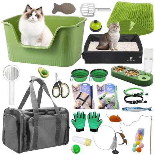 Katzen-Starter-Set, 37-teilig, Essentials & Suuplies – inklusive Katzentoilette, Haustier-Tragetasche, Pflegewerkzeug, Katzenminze-Spielzeug und mehr Sachen für alle Lebensstufen, Haustiere, drinnen Katzen-Starter-Set, 37-teilig, Essentials & Suuplies – inklusive Katzentoilette, Haustier-Tragetasche, Pflegewerkzeug, Katzenminze-Spielzeug und mehr Sachen für alle Lebensstufen, Haustiere, drinnen von JOLL JOLL