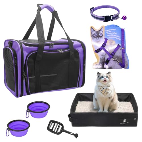 Weiche Katzentragetasche mit Katzentoilette für Reisen und Camping, Haustiertasche für Haustiere bis zu 9 kg, 45 x 30 x 30 cm, Violett Weiche Katzentragetasche mit Katzentoilette für Reisen und Camping, Haustiertasche für Haustiere bis zu 9 kg, 45 x 30 x 30 cm, Violett von JOLL JOLL