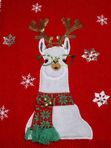 Jollidays Pets Doggy Llama Ugly Pullover, Rot, Größe S von JOLLIDAYS