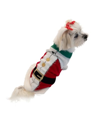 Jollidays Pets Santa Suit Ugly Pullover, Rot, Größe L von JOLLIDAYS