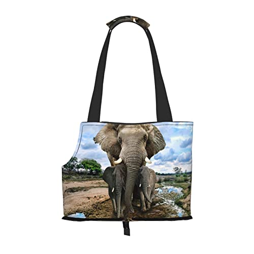 Afrikanische Wildtiere, Elefant, bedruckt, tragbar, faltbar, Schultertasche, ideale Wahl für kleine Haustierreisen von JONGYA