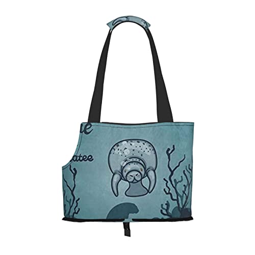 Crazy Save Manatee Printed Pet Portable Foldable Shoulder Bag, Ideal Choice For Small Pet Travel von JONGYA